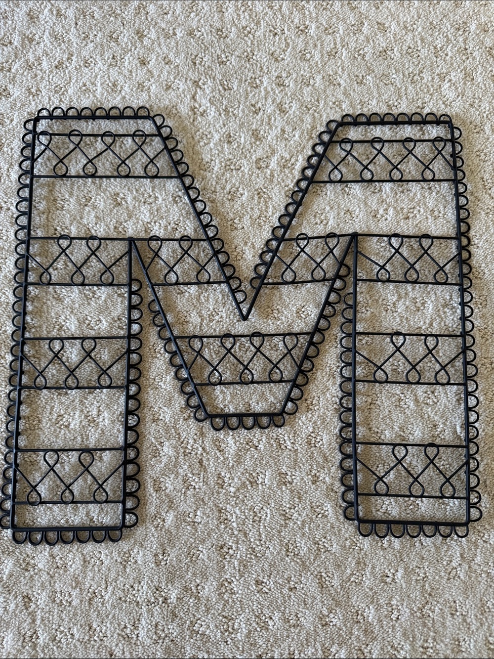 Pottery Barn Teen Black Wire Letter M Wall Decor